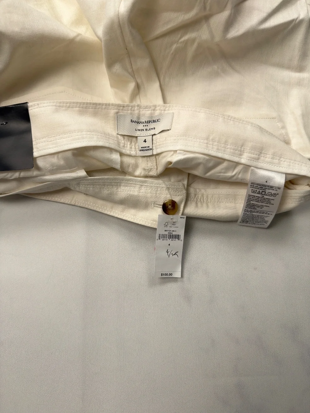 Banana Republic Wide Leg Pants Cream - Women 4 NWT